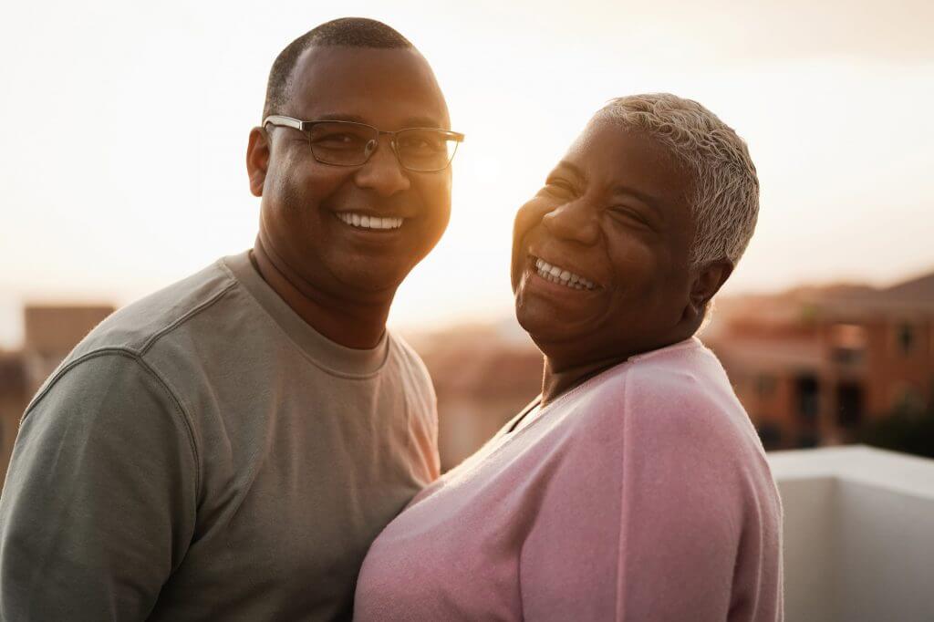 Senior couple smiling